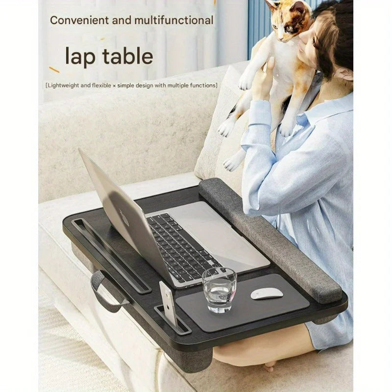 Cushioned Laptop Lap Desk with Mouse Pad & Device Slots