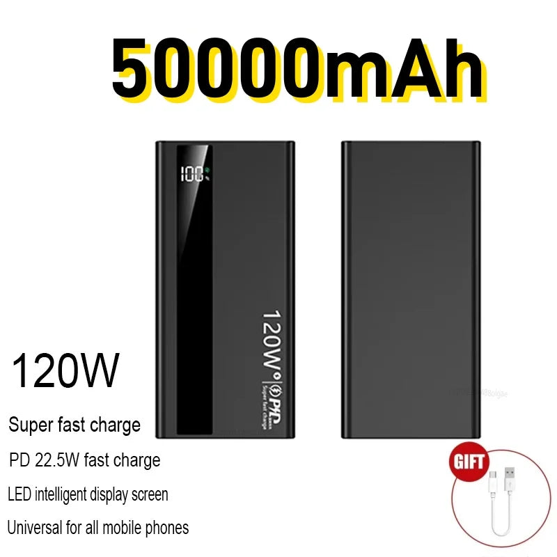 Dual USB Power Bank with Digital Display & LED Light