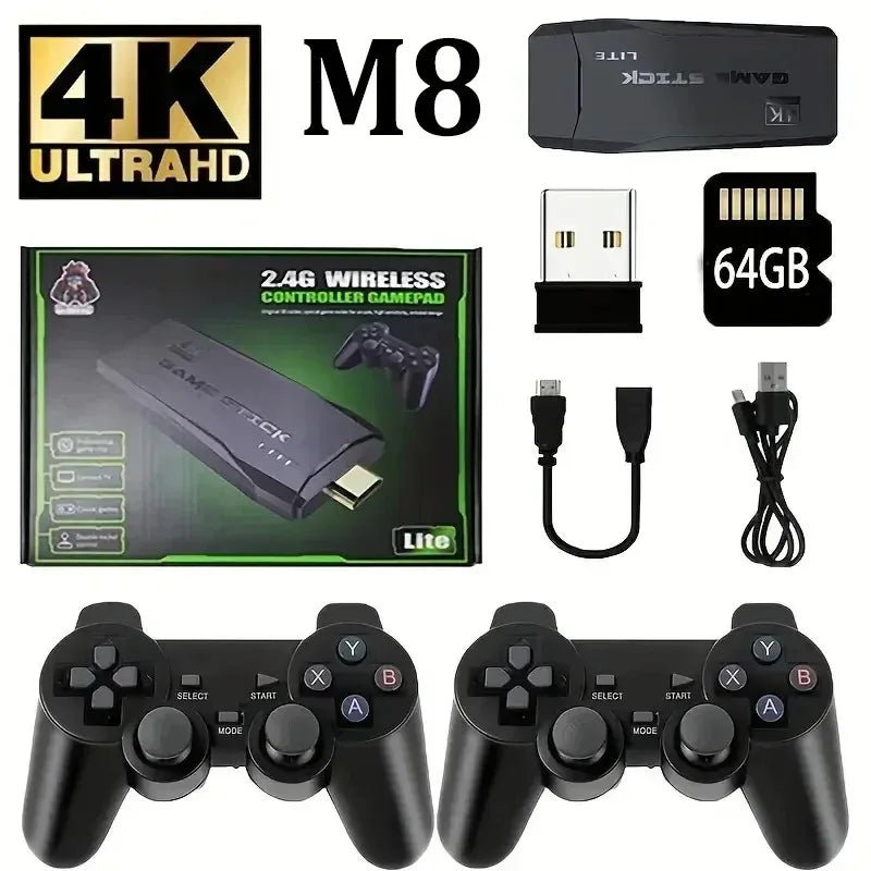 M8 Retro TV Game Console with Two Wireless Controllers