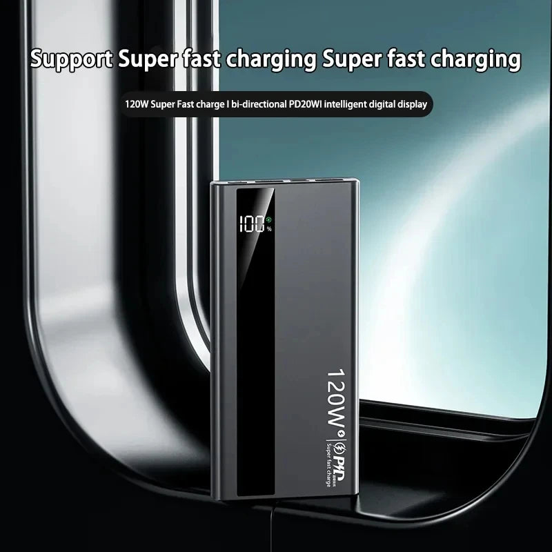 Dual USB Power Bank with Digital Display & LED Light