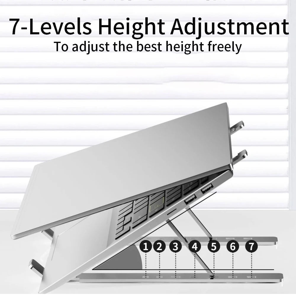 Adjustable Foldable Metal Laptop Stand for 10–15.6-Inch Laptops
