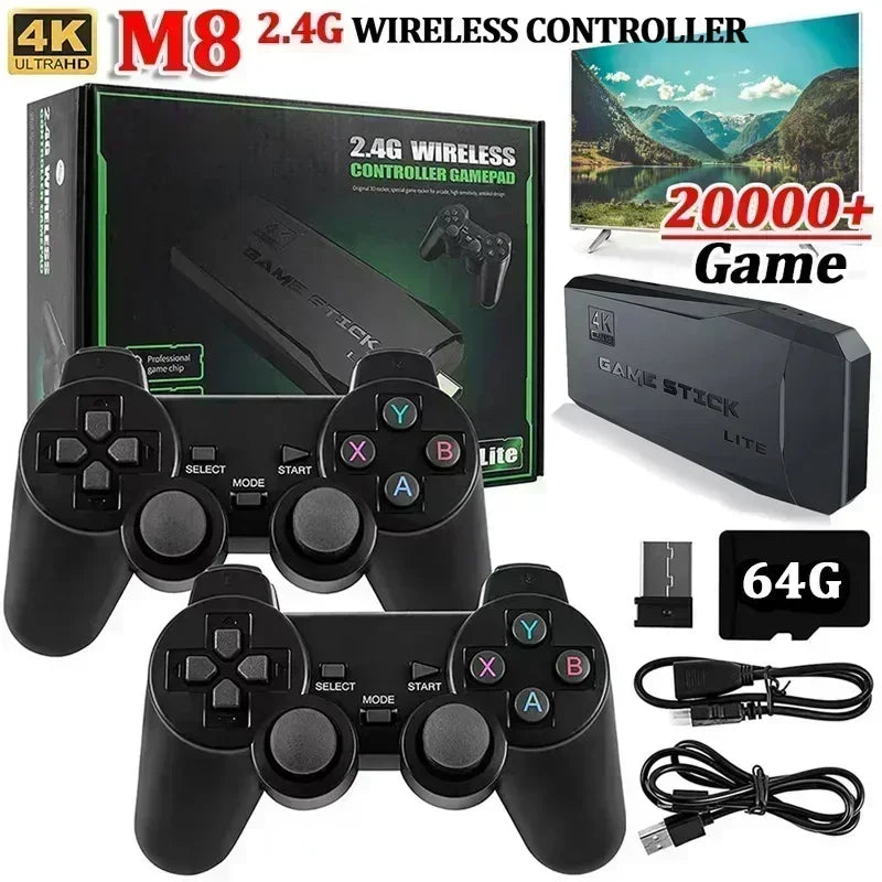 M8 Retro TV Game Console with Two Wireless Controllers