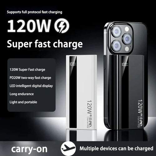Dual USB Power Bank with Digital Display & LED Light