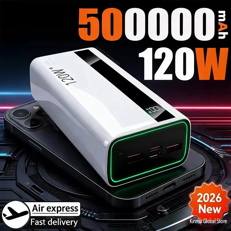 Dual USB Power Bank with Digital Display & LED Light