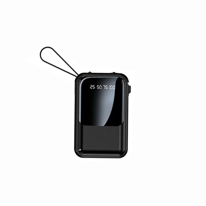 Power Bank with Built-in Cables, Digital Display & LED Light
