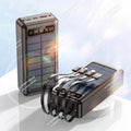 Portable Solar Power Bank with Built-in Cable
