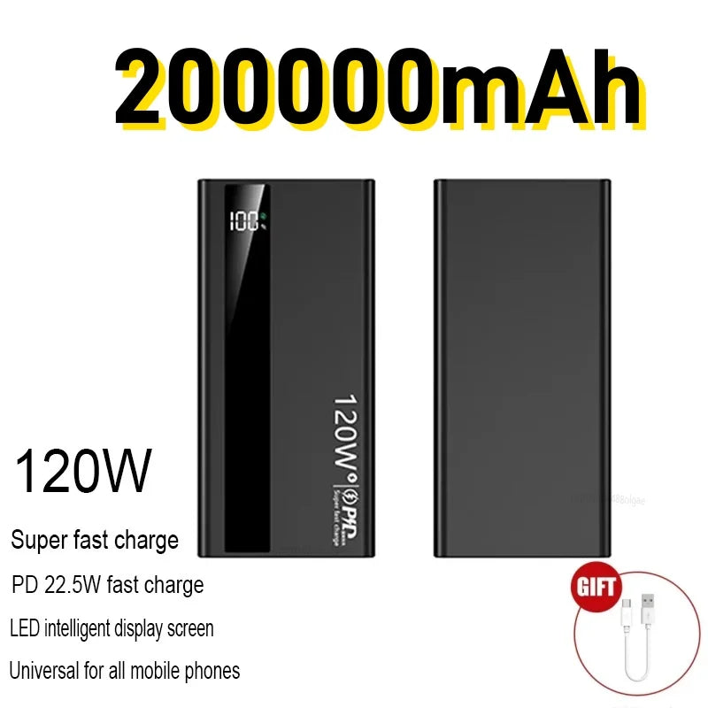 Dual USB Power Bank with Digital Display & LED Light