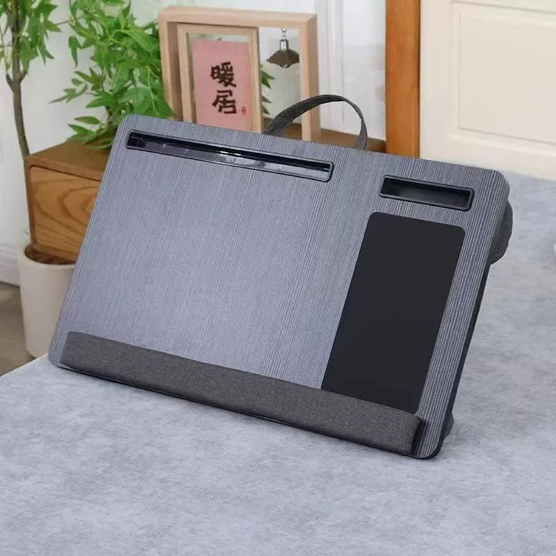 Cushioned Laptop Lap Desk with Mouse Pad & Device Slots